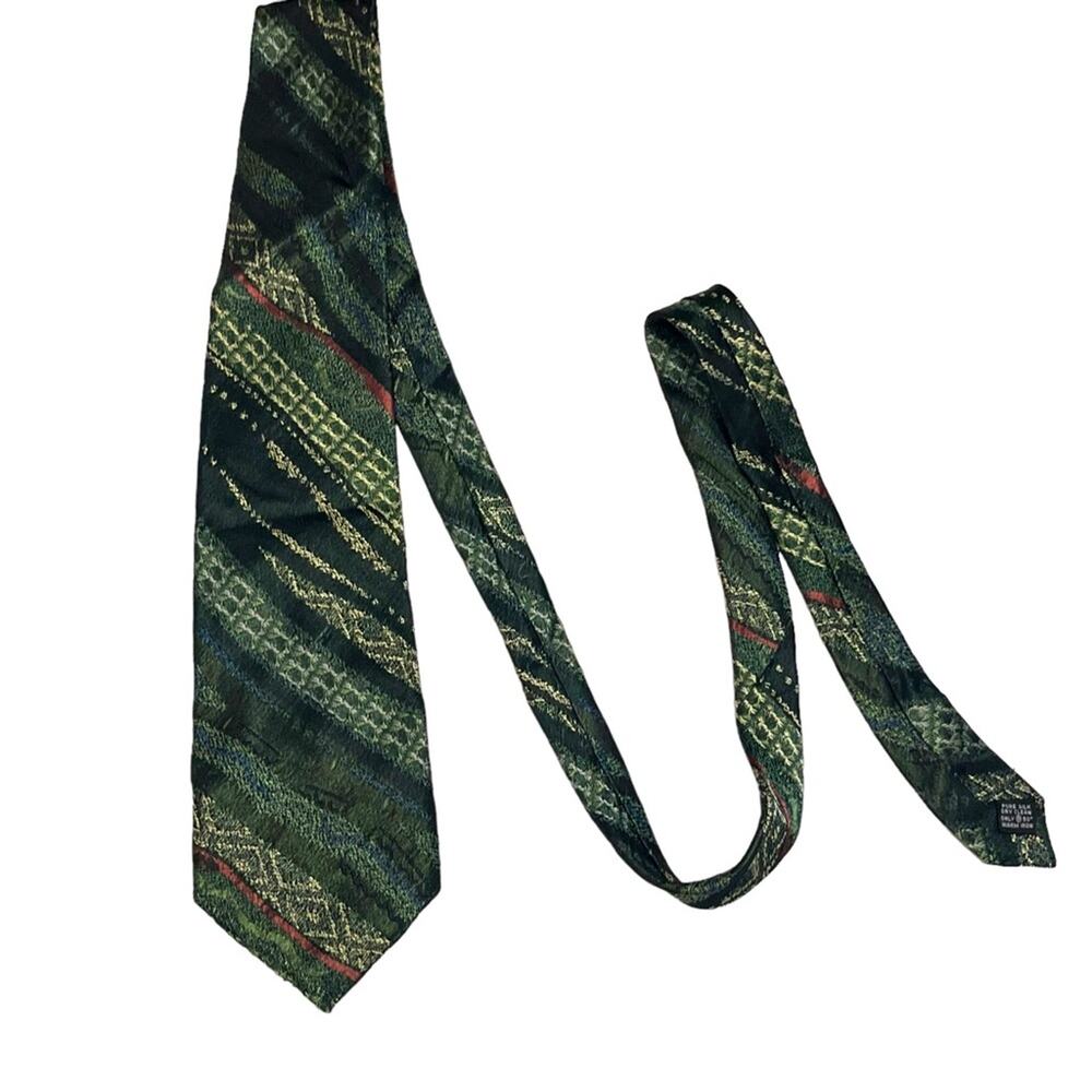 Vtg Coogi Australia Silk Printed Abstract Retro Office Tie